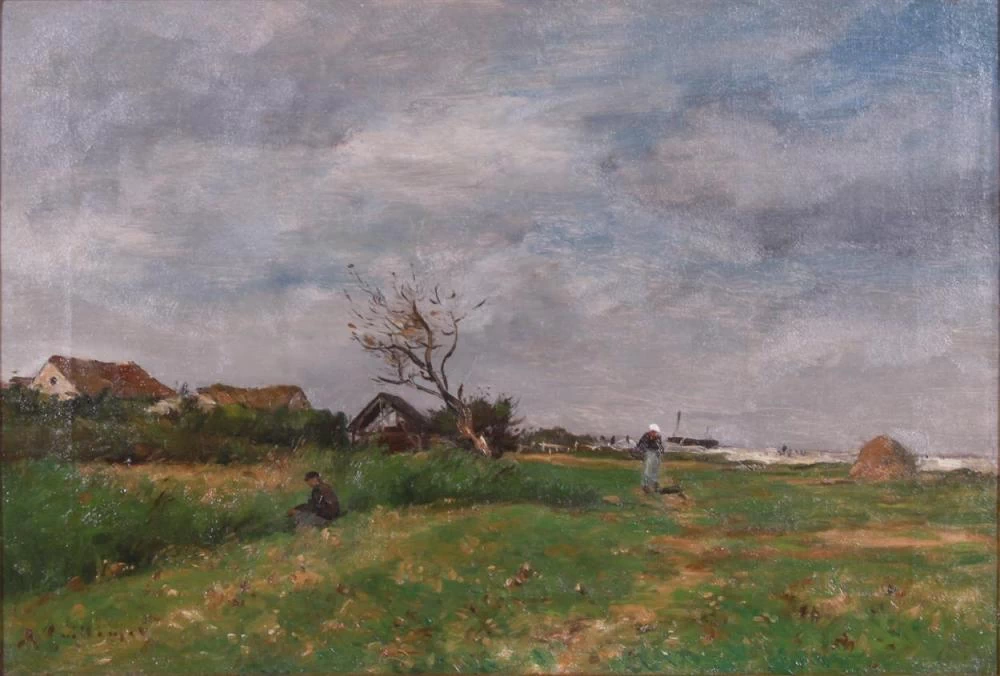 Paesaggio con pescatore